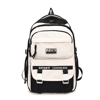 Academy Style School Bag Book Bag Lightweight College Student Backpack(Black)_img_1