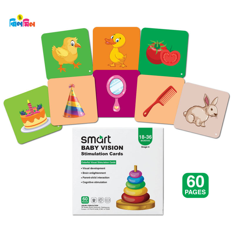 Smart BABY VISION Stimulation Cards 18-36 MONTHS Stage-4 Colorful Visual Stimulation Cards