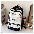 Academy Style School Bag Book Bag Lightweight College Student Backpack(Black) (Copy)