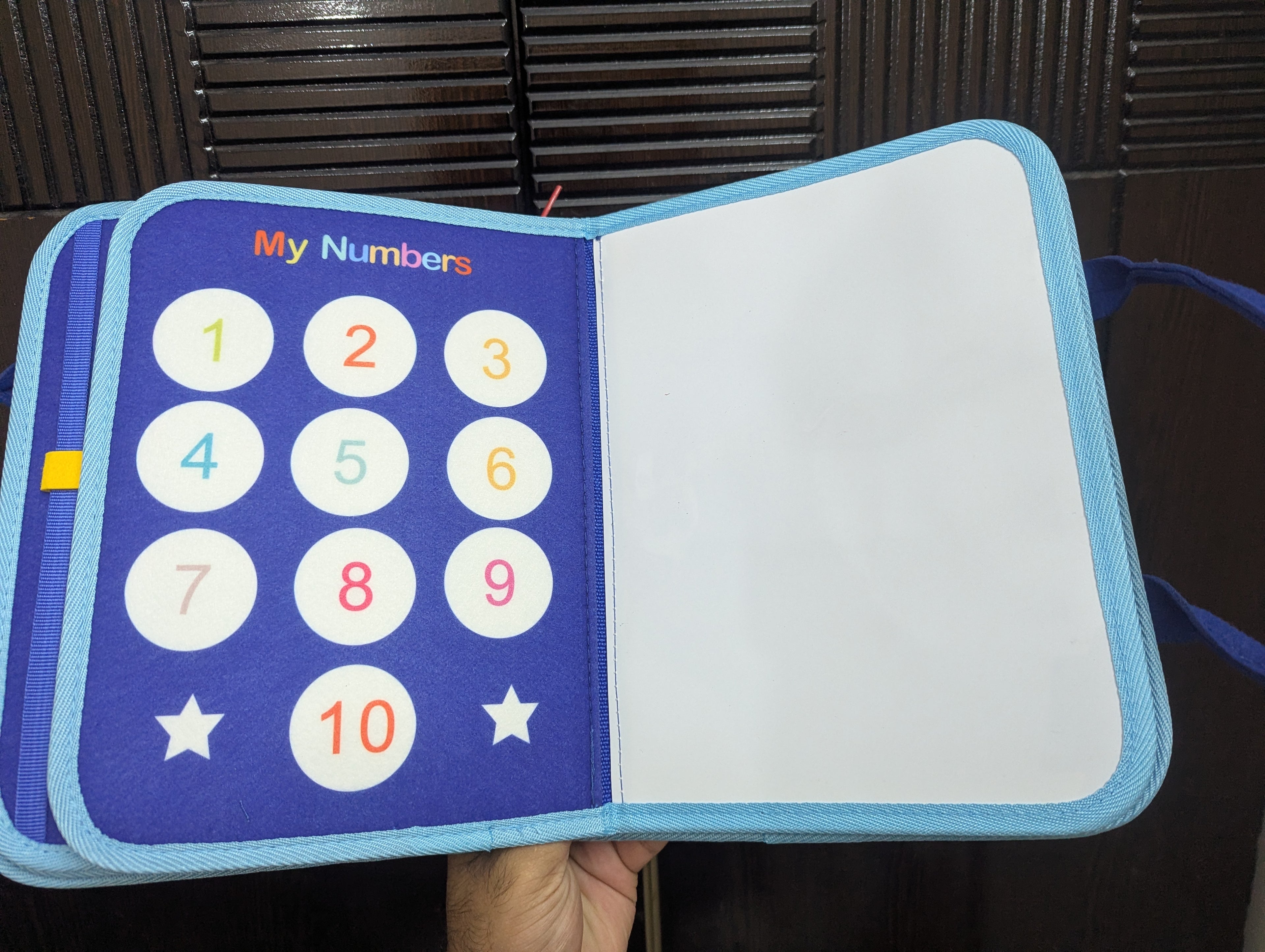 Busy Book Blue 10 Pages – Montessori Felt Activity Book for Toddlers Age 2-5