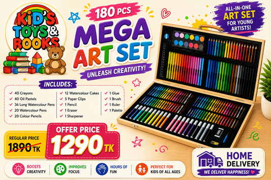 180Pcs Kids Drawing Painting Set Wood Box Art Set Children Drawing Supplies