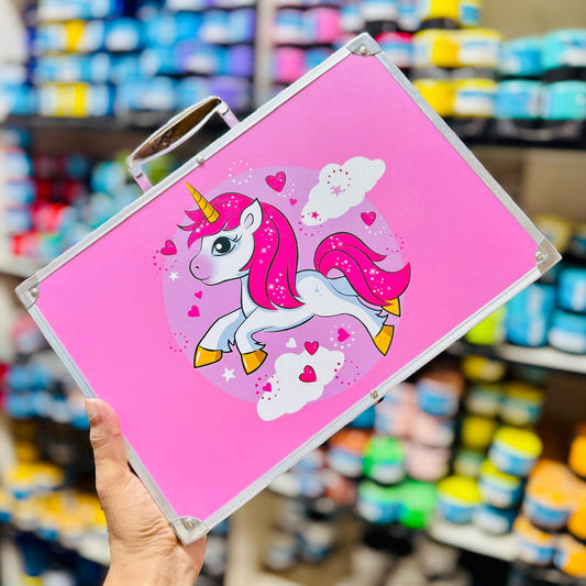 145 PCS Unicorn Art Set Pink | Premium Kids Drawing & Coloring Kit | Kids Toys & Books Bangladesh