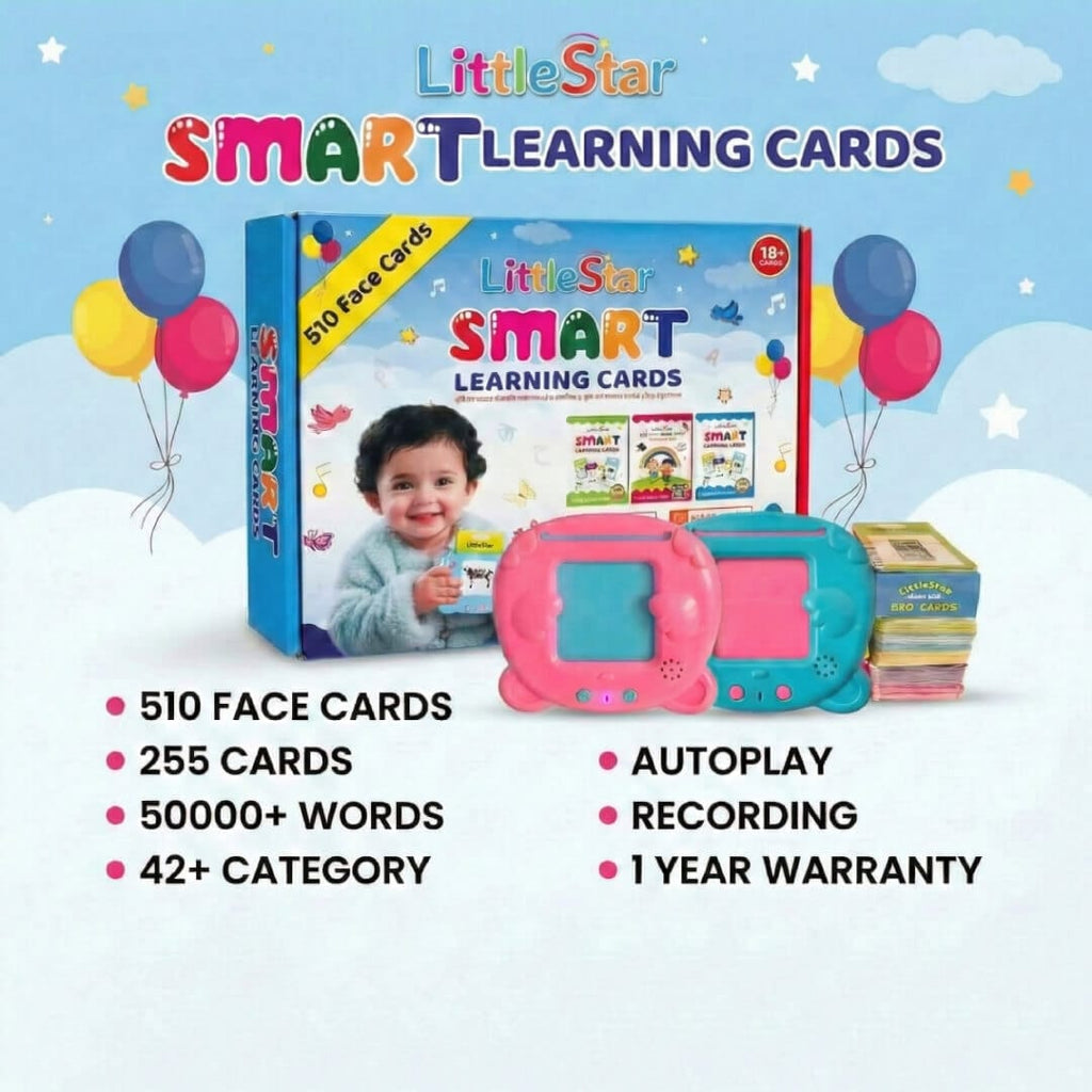 Baby Pink and Sky Blue talking flash card device