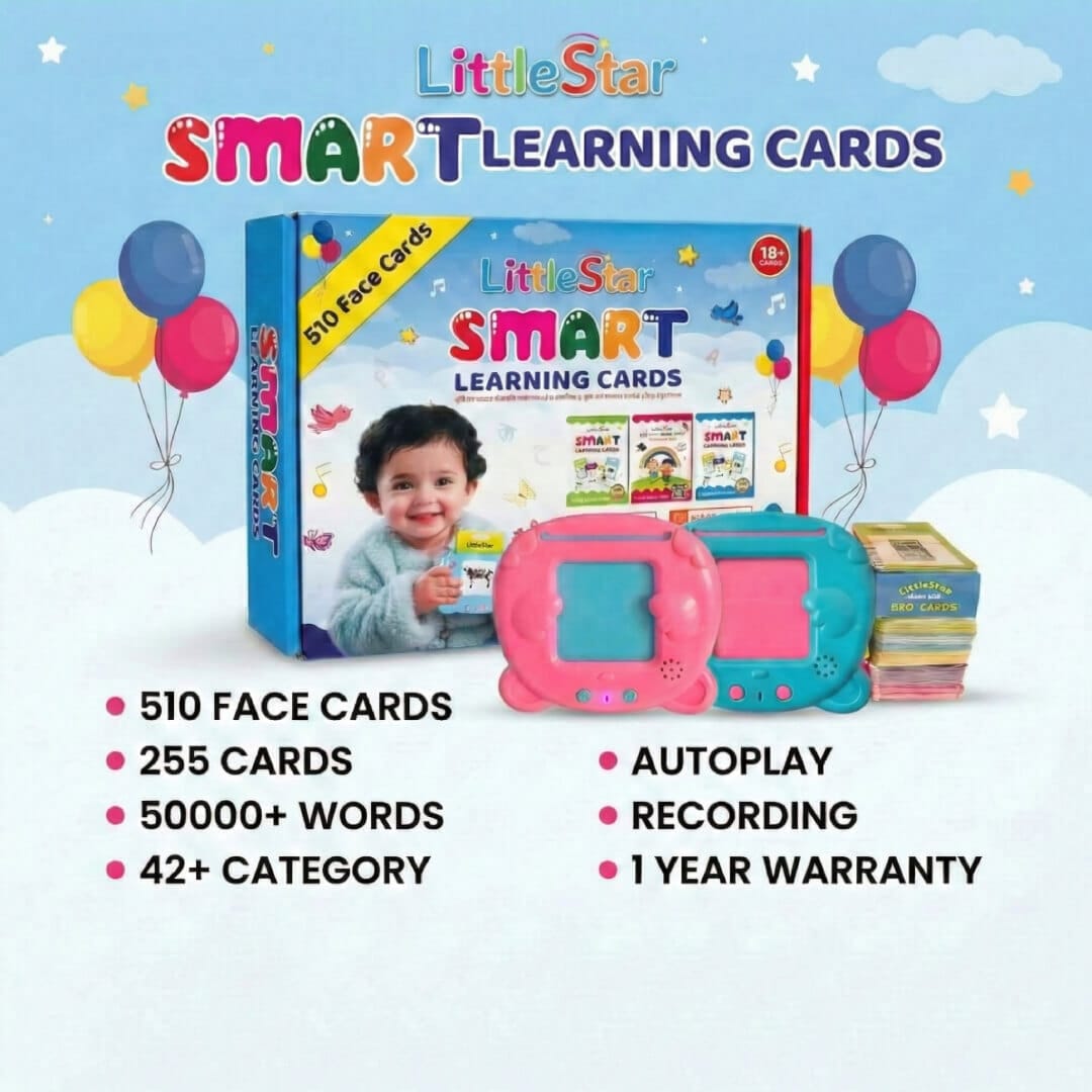 Baby Pink and Sky Blue talking flash card device