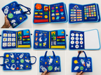 Busy Book Blue 10 Pages – Montessori Felt Activity Book for Toddlers Age 2-5