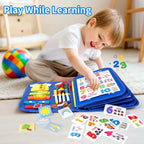 Busy Book Blue 10 Pages – Montessori Felt Activity Book for Toddlers Age 2-5